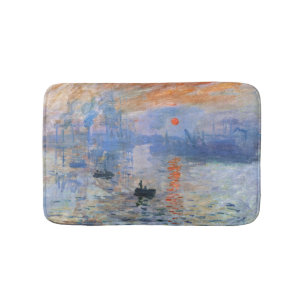 Claude Monet Impression Sunrise 1872 Harbor Art Bath Mat