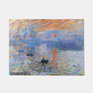 Claude Monet Impression Sunrise 1872 Harbor Art Doormat