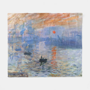 Claude Monet Impression Sunrise 1872 Harbor Art Fleece Blanket