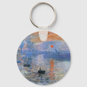 Claude Monet Impression Sunrise 1872 Harbor Art Keychain