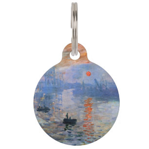 Claude Monet Impression Sunrise 1872 Harbor Art Pet ID Tag