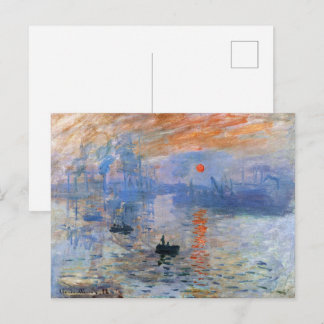 Claude Monet Impression Sunrise 1872 Harbor Art Postcard