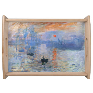 Claude Monet Impression Sunrise 1872 Harbor Art Serving Tray