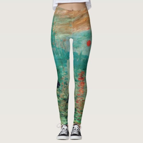 CLAUDE MONET IMPRESSION SUNRISE ASYMM LEGGINGS