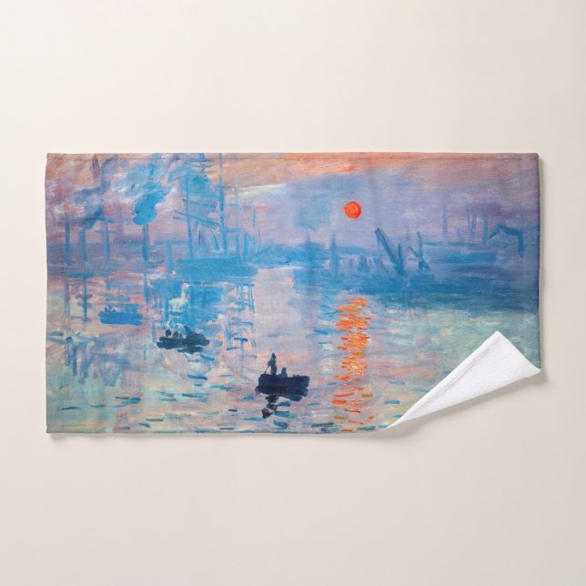 Claude Monet - Impression, Sunrise Bath Towel Set (Hand Towel)