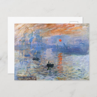 Claude Monet Impression Sunrise Classic Painting Postcard