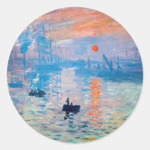 Claude Monet - Impression, Sunrise Classic Round Sticker