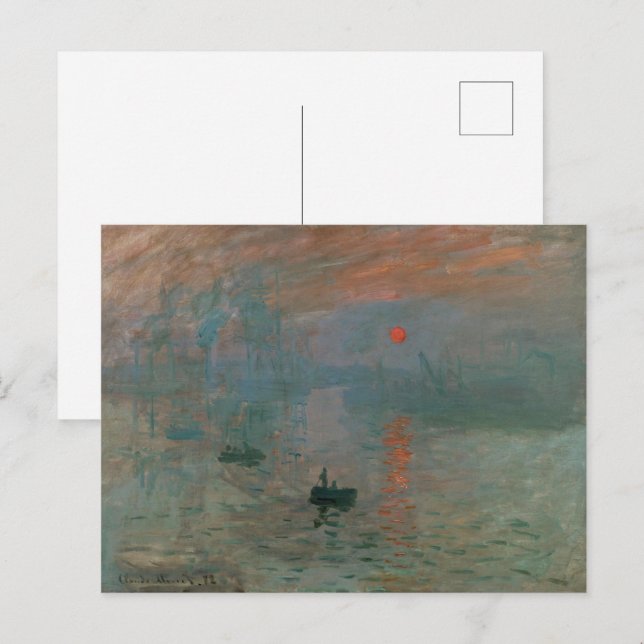 Claude Monet Impression Sunrise Fine Art Print Postcard (Front/Back)