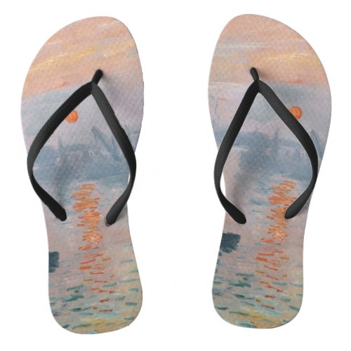 Claude Monet _ Impression Sunrise Flip Flops