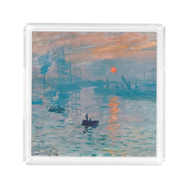 Claude Monet Impression Sunrise French Acrylic Tray (Front)
