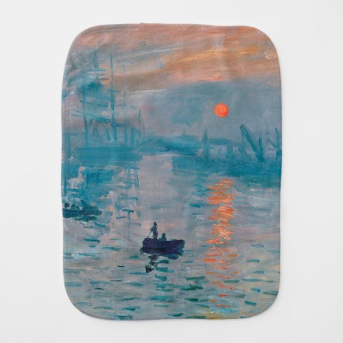 Claude Monet Impression Sunrise French Baby Burp Cloth