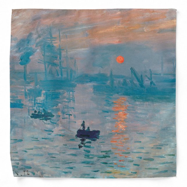 Claude Monet Impression Sunrise French Bandana (Front)