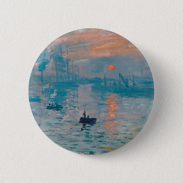 Claude Monet Impression Sunrise French Button (Front)