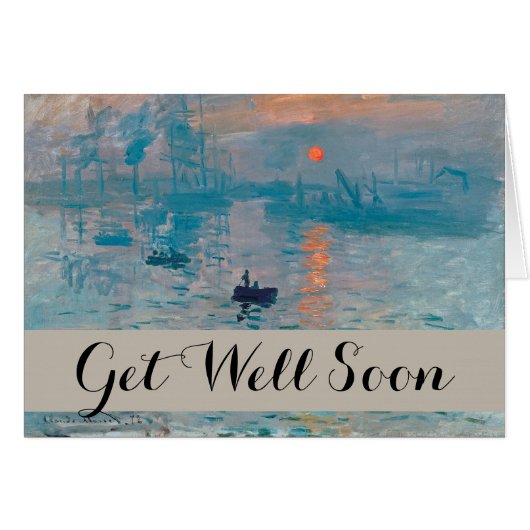 Claude Monet Impression Sunrise French Cards (Front Horizontal)