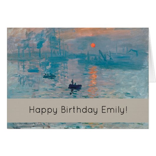 Claude Monet Impression Sunrise French Cards (Front Horizontal)