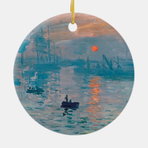 Claude Monet Impression Sunrise French Ceramic Ornament