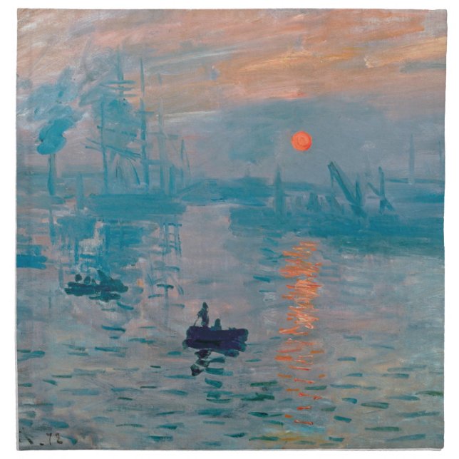 Claude Monet Impression Sunrise French Cloth Napkin (Front)