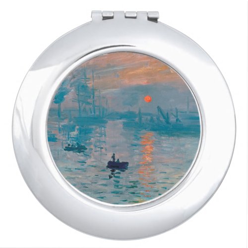 Claude Monet Impression Sunrise French Compact Mirror