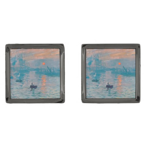 Claude Monet Impression Sunrise French Cufflinks