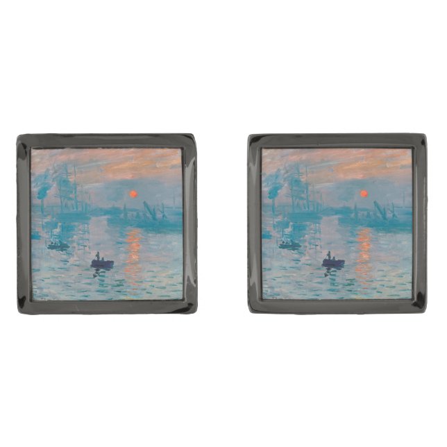 Claude Monet Impression Sunrise French Cufflinks (Front)