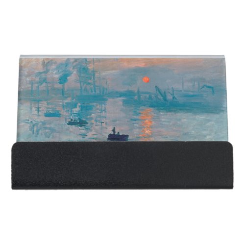 Claude Monet Impression Sunrise French Desk Business Card Holder