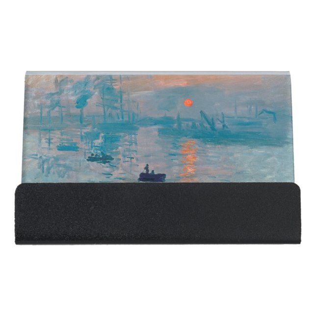 Claude Monet Impression Sunrise French Desk Business Card Holder (Front)