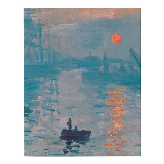 Claude Monet Impression Sunrise French Faux Canvas Print (Front)