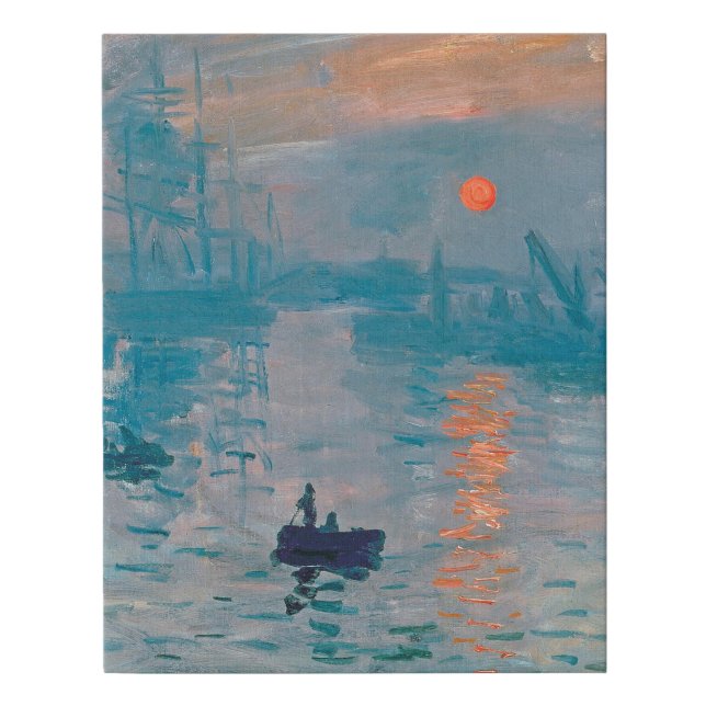 Claude Monet Impression Sunrise French Faux Canvas Print (Front)