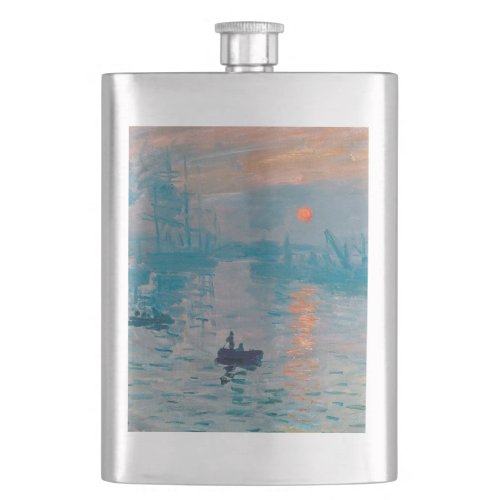 Claude Monet Impression Sunrise French Flask