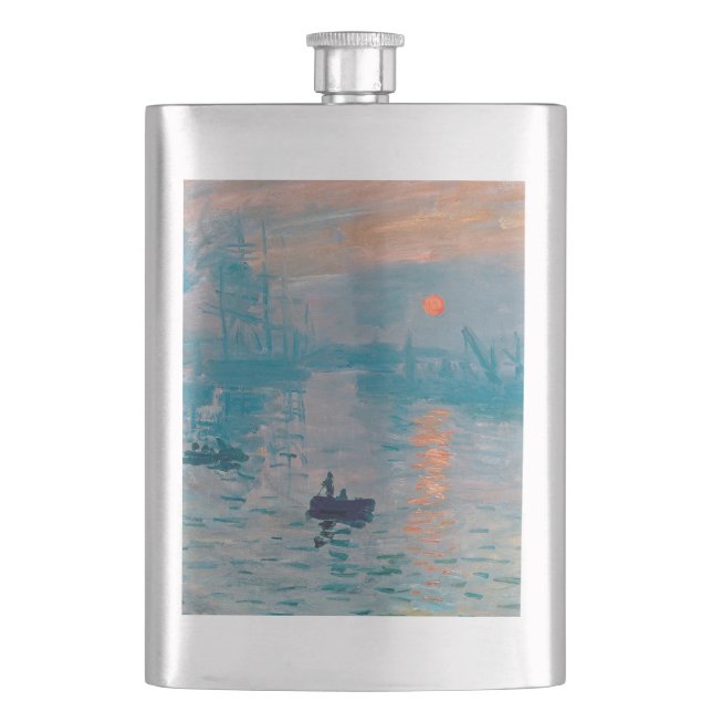 Claude Monet Impression Sunrise French Flask (Front)