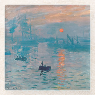 Claude Monet Impression Sunrise French Glass Coaster