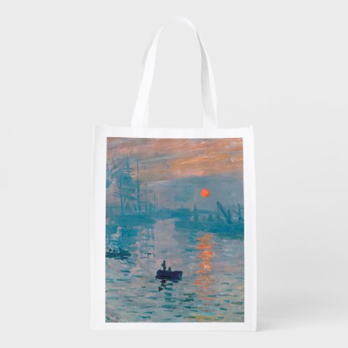 Claude Monet Impression Sunrise French Grocery Bag