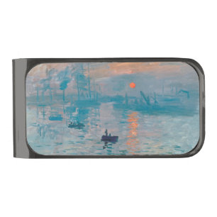 Claude Monet Impression Sunrise French Gunmetal Finish Money Clip