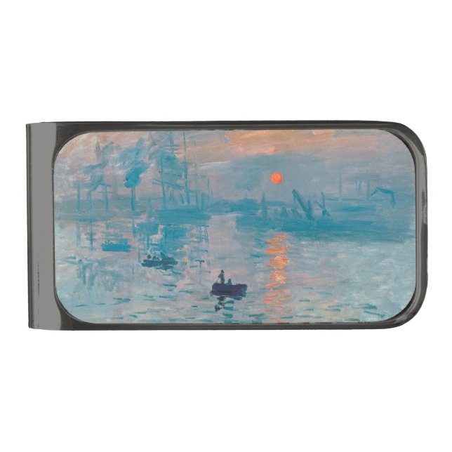Claude Monet Impression Sunrise French Gunmetal Finish Money Clip (Front)