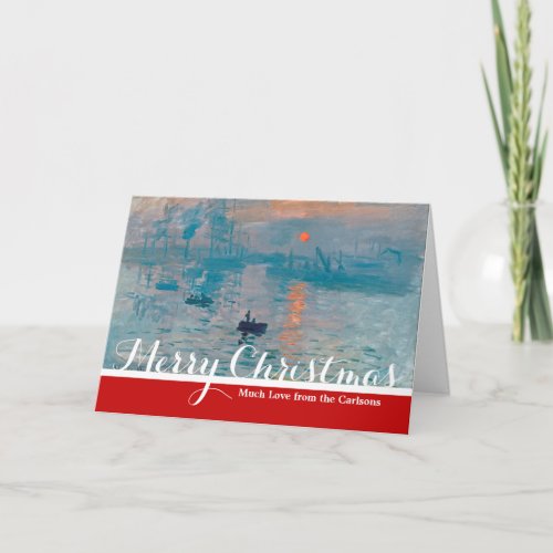 Claude Monet Impression Sunrise French Holiday Card