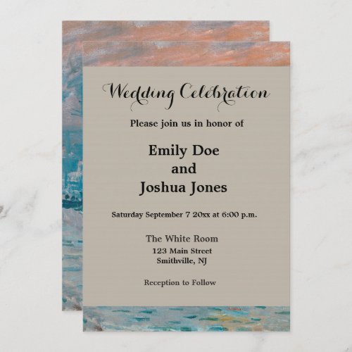 Claude Monet Impression Sunrise French Invitation