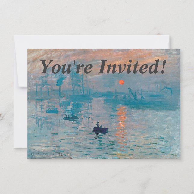 Claude Monet Impression Sunrise French Invitation (Front)