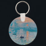 Claude Monet Impression Sunrise French Keychain<br><div class="desc">Monet Impressionism Painting - The name of this painting is Impression,  Sunrise,  a famous painting by French impressionist Claude Monet painted in 1872 and shown at the exhibition of impressionists in Paris in 1874. Sunrise shows the port of Le Havre.</div>