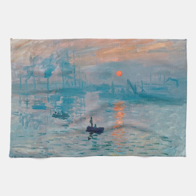 Claude Monet Impression Sunrise French Kitchen Towel (Horizontal)