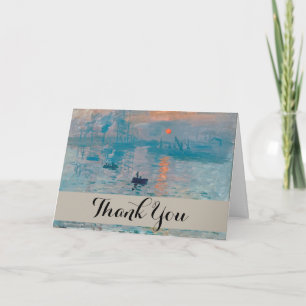 Claude Monet Impression Sunrise French Letterpress Thank You Card