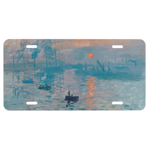 Claude Monet Impression Sunrise French License Plate