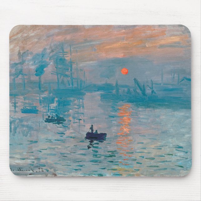 Claude Monet Impression Sunrise French Mouse Pad (Front)