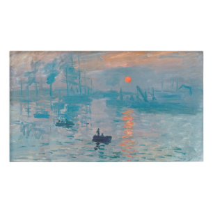 Claude Monet Impression Sunrise French Name Tag