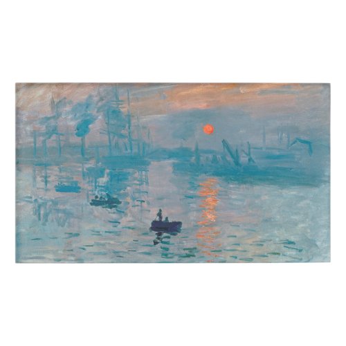 Claude Monet Impression Sunrise French Name Tag