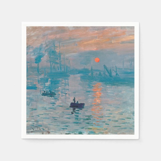 Claude Monet Impression Sunrise French Napkins (Front)