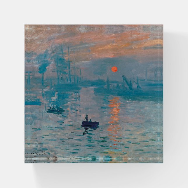 Claude Monet Impression Sunrise French Paperweight (Front)
