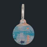 Claude Monet Impression Sunrise French Pet ID Tag<br><div class="desc">Monet Impressionism Painting - The name of this painting is Impression,  Sunrise,  a famous painting by French impressionist Claude Monet painted in 1872 and shown at the exhibition of impressionists in Paris in 1874. Sunrise shows the port of Le Havre.</div>