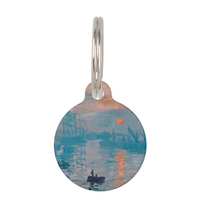 Claude Monet Impression Sunrise French Pet ID Tag (Front)