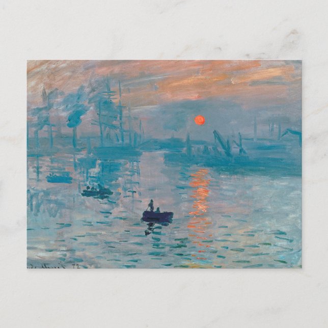 Claude Monet Impression Sunrise French Postcard (Front)