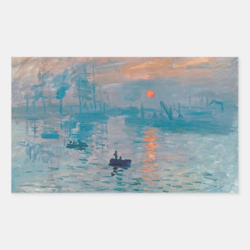 Claude Monet Impression Sunrise French Rectangular Sticker